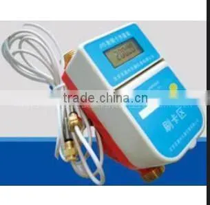 Blue smart water meter with connected signal cables